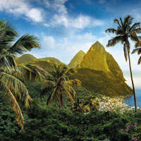 Pitons mountains in Saint Lucia island